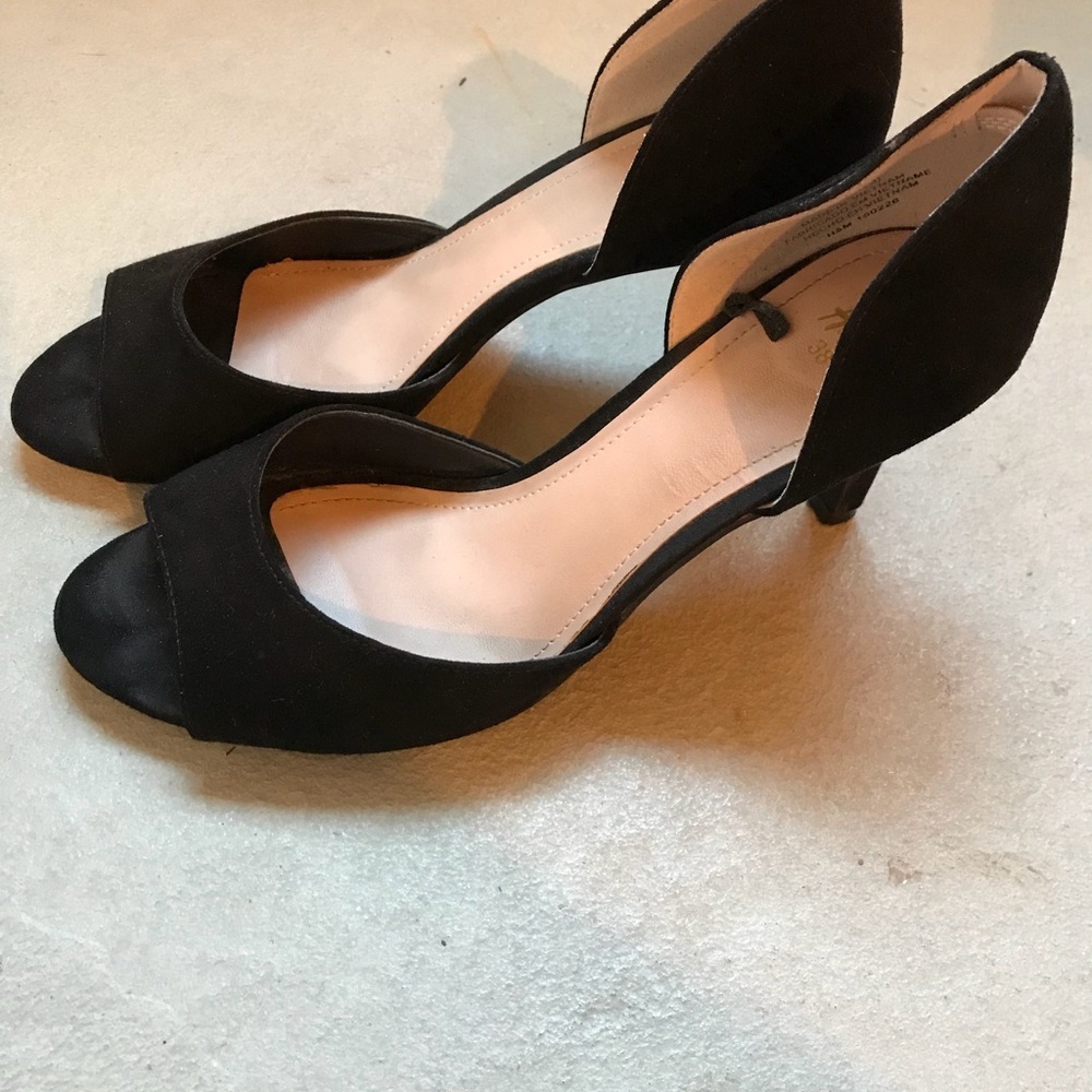 H&M Black Peep Toe Heel Size 7